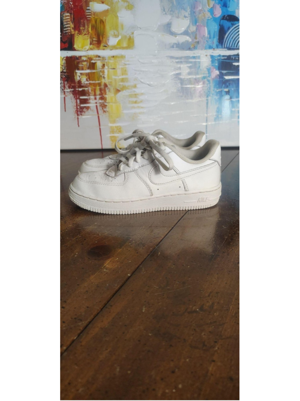 Nike Air Force 1 Low Shoes Youth Size 1Y White Leather Sneakers DH2925-111